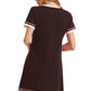 Contrast Trim Short Sleeve Lounge Dress
