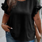 Plus Size Ruffled Round Neck Short Sleeve Blouse