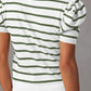 Striped Round Neck Puff Sleeve Knit Top