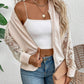 Lace Baseball Collar Zip Up Jacket