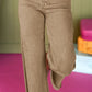 BeautifulBea Khaki Raw Hem Wide Leg Jeans