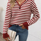 Perfee Striped Long Sleeve Hooded Sweater