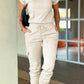 Devine Drawstring Waist Short Sleeve Jumpsuit