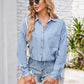 Button Up Long Sleeve Denim Jacket with Breast Pockets