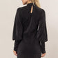 HYFVE Glitter Mock Neck Long Sleeve Mini Dress