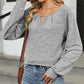 Full Size Cutout Round Neck Long Sleeve T-Shirt