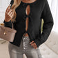 Devine Tied Round Neck Dropped Shoulder Cardigan