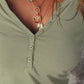 Half Button Long Sleeve Top