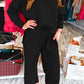 High-Low Round Neck Top and Pants Set
