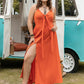 Plus Size Halter Neck Midi Dress