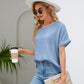 Round Neck Short Sleeve Blouse