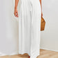 Drawstring Wide Leg Pants with Pockets