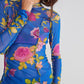 Floral Mock Neck Long Sleeve Top