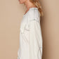 POL V-Neck knit Panel Exposed Seam Top
