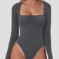Square Neck Long Sleeve Bodysuit