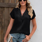 Button Up Collared Neck Short Sleeve Shirt