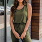 Drawstring Round Neck Sleeveless Jumpsuit