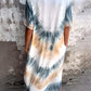 Full Size Pocketed Tie-Dye Short Sleeve Dress