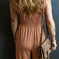 Frill Smocked Wide Leg Jumpsuit