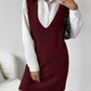 V-Neck Sleeveless Sweater Dress with Pockets