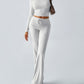 Devine Round Neck Long Sleeve Top and Drawstring Pants Set