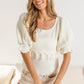 BiBi Tassel Detail Textured Square Neck Sweater - Brand BiBi