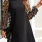 Round Neck Butterfly Mesh Long Sleeve Mini Dress