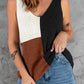 Color Block V-Neck Knit Vest