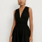 Ruched Plunge Sleeveless Romper