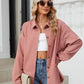 Collared Neck Long Sleeve Dropped Shoulder Shirt