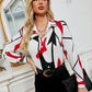 Printed Collared Neck Long Sleeve Shirt