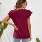 Full Size Ruffled Square Neck Cap Sleeve Blouse
