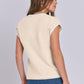 Mandy Contrast Round Neck Cap Sleeve Sweater