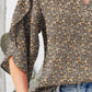 Printed Notched Half Sleeve Blouse