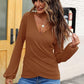 Waffle Knit Surplice Long Sleeve T-Shirt