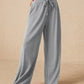 Ribbed Drawstring Wide Leg Pants