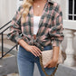 Plaid Collared Neck Long Sleeve Shirt