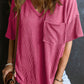 Textured V-Neck Half Sleeve T-Shirt