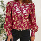 Printed Notched Long Sleeve Shirt