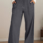 Drawstring Elastic Waist Wide Leg Pants