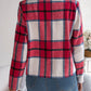 Plaid Open Front Long Sleeve Jacket