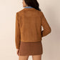 Tied Tassel Collared Neck Long Sleeve Jacket
