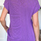 Double Take Full Size Cable-Knit Round Neck Cap Sleeve Sweater