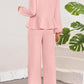 Tie Neck Balloon Sleeve Top and Pants Set