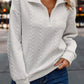 Half Zip Drop Shoulder Long Sleeve Sweatshirt