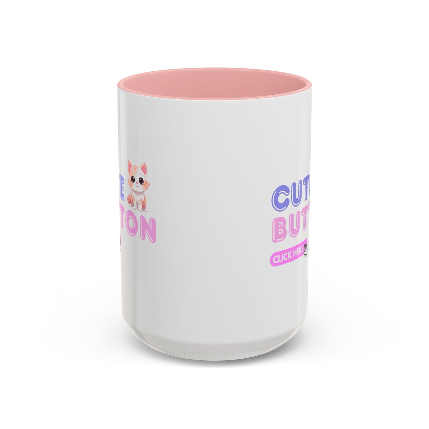 Cute Button Click Here Accent Coffee Mug (11, 15oz) | Made to Order