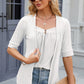 Full Size Eyelet Half Sleeve T-Shirt