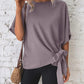 Knotted Round Neck Half Sleeve Blouse