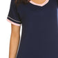 Contrast Trim Short Sleeve Lounge Dress