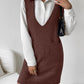 V-Neck Sleeveless Sweater Dress with Pockets
